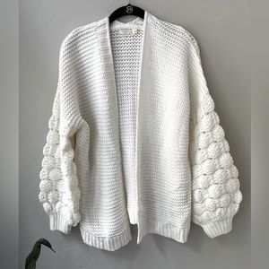 NEW HARPER HERITAGE CHUNKY KNIT CARDIGAN IN IVORY S
